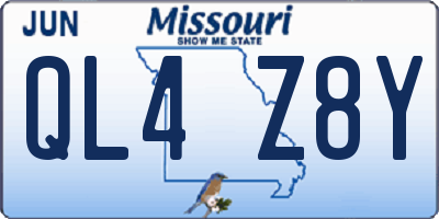 MO license plate QL4Z8Y