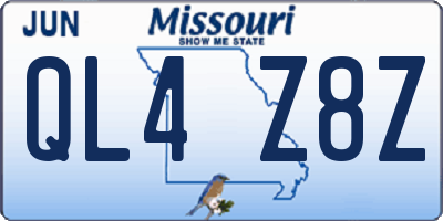 MO license plate QL4Z8Z