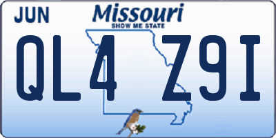 MO license plate QL4Z9I