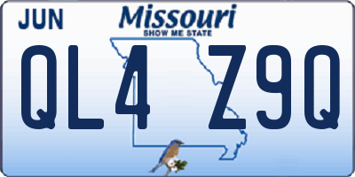MO license plate QL4Z9Q
