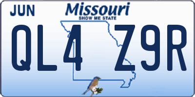 MO license plate QL4Z9R