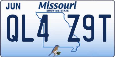 MO license plate QL4Z9T