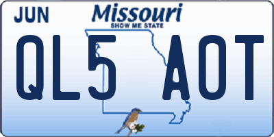 MO license plate QL5A0T