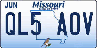 MO license plate QL5A0V