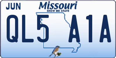 MO license plate QL5A1A