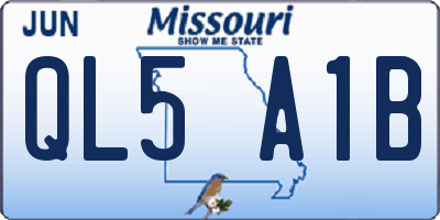 MO license plate QL5A1B
