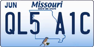 MO license plate QL5A1C