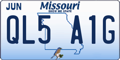 MO license plate QL5A1G