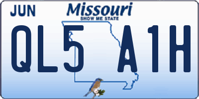MO license plate QL5A1H