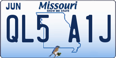 MO license plate QL5A1J