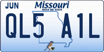 MO license plate QL5A1L
