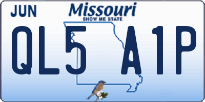 MO license plate QL5A1P