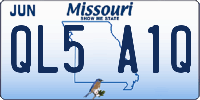 MO license plate QL5A1Q
