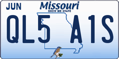 MO license plate QL5A1S