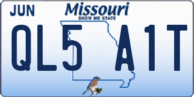 MO license plate QL5A1T