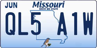 MO license plate QL5A1W