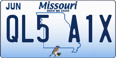 MO license plate QL5A1X