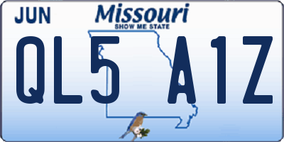 MO license plate QL5A1Z