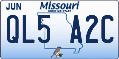 MO license plate QL5A2C