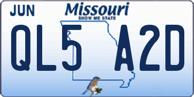 MO license plate QL5A2D