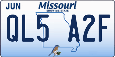 MO license plate QL5A2F