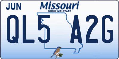 MO license plate QL5A2G