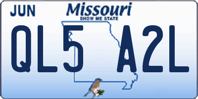 MO license plate QL5A2L