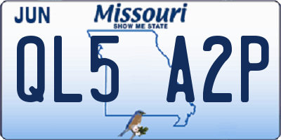 MO license plate QL5A2P