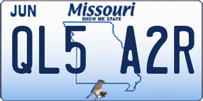 MO license plate QL5A2R