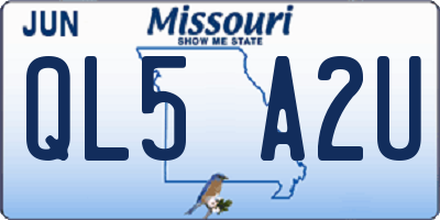 MO license plate QL5A2U