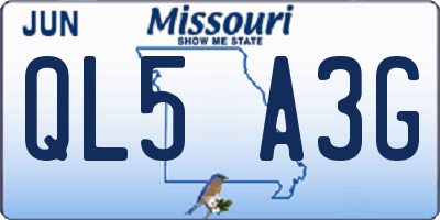 MO license plate QL5A3G
