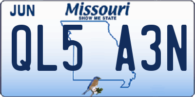 MO license plate QL5A3N