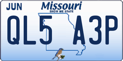 MO license plate QL5A3P