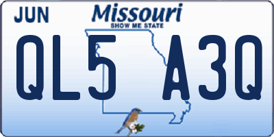 MO license plate QL5A3Q