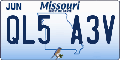 MO license plate QL5A3V