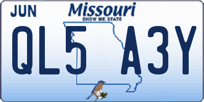 MO license plate QL5A3Y