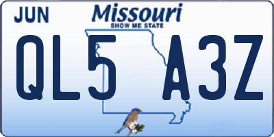 MO license plate QL5A3Z