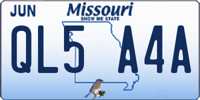 MO license plate QL5A4A