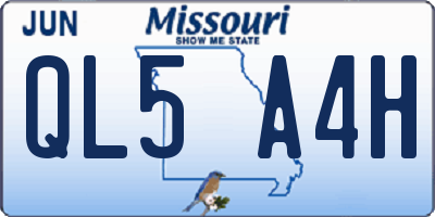 MO license plate QL5A4H