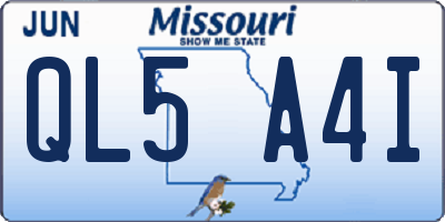MO license plate QL5A4I