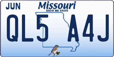 MO license plate QL5A4J