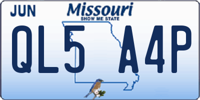 MO license plate QL5A4P