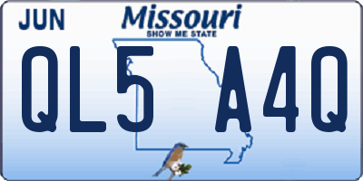 MO license plate QL5A4Q