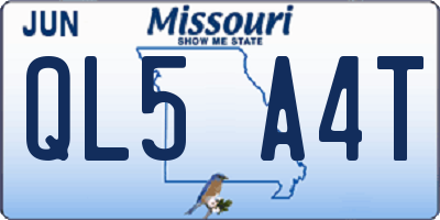 MO license plate QL5A4T