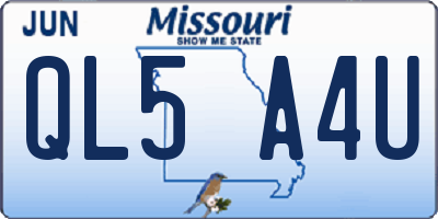 MO license plate QL5A4U