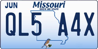 MO license plate QL5A4X