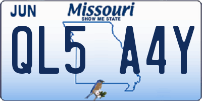 MO license plate QL5A4Y