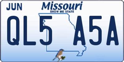 MO license plate QL5A5A