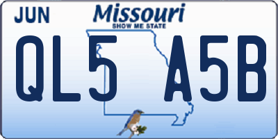 MO license plate QL5A5B