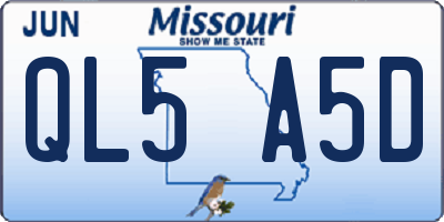 MO license plate QL5A5D